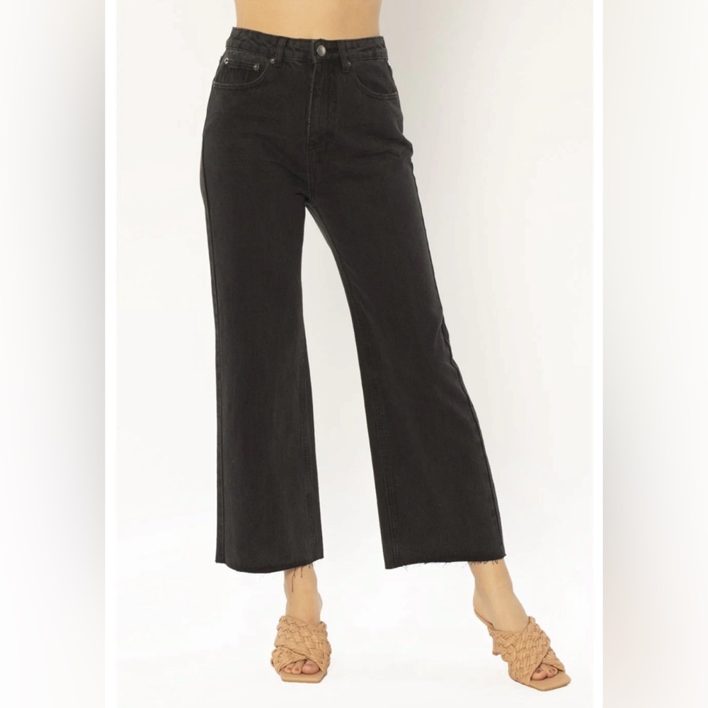 Amuse Society Washed Black Crop Flare Jeans - 27
